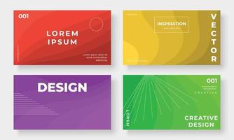 Set of template background design vector. Collection of creative abstract gradient vibrant colorful background, curved, wave, lines. Design illustration for business card, cover, banner, wallpaper. vector