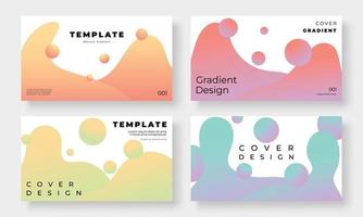 conjunto de vectores de diseño de fondo de plantilla colorida. colección de formas orgánicas de colores vibrantes degradados abstractos creativos con burbujas circulares. ilustración de diseño de arte para tarjeta de visita, portada, banner.