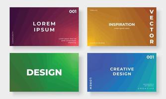 Set of template background design vector. Collection of creative abstract gradient vibrant colorful red, orange, green and blue. Art design illustration for business card, cover, banner, wallpaper.