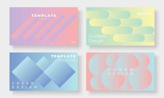 Set of template background design vector. Collection of creative abstract gradient pastel color geometric capsule shape, square, circle. Art design illustration for business card, cover, banner. vector