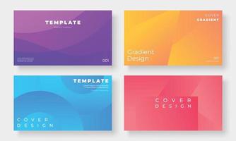 Set of template background design vector. Collection of creative abstract gradient vibrant colorful curve, geometric shape background. Design illustration for business card, cover, banner, wallpaper. vector