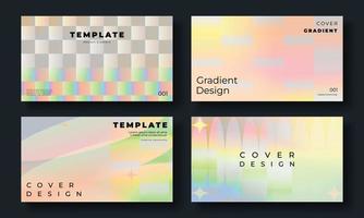 Set of template background design vector. Collection of creative abstract gradient geometric shapes, chess board template, retro, vintage style. Art design for business card, cover, banner, wallpaper.