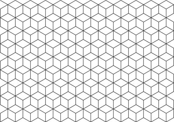 Abstract geometry hexagon pattern line art.