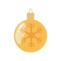 Yellow Christmas tree toy isolated on a transparent background. vector