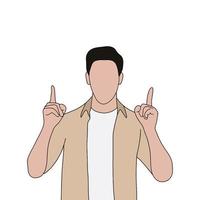 Isolated Young handsome man set in different poses on white background illustration vector