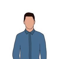 Isolated Young handsome man set in different poses on white background illustration vector