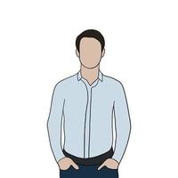 Isolated Young handsome man set in different poses on white background illustration vector