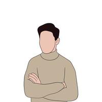 Isolated Young handsome man set in different poses on white background illustration vector