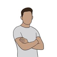 Isolated Young handsome man set in different poses on white background illustration vector