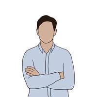 Isolated Young handsome man set in different poses on white background illustration