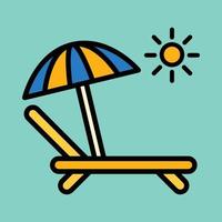 Sun Bath Filled Icon vector