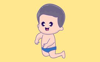 Cute boy cartoon vector