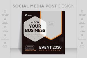 agencia de marketing digital seminario web en vivo y plantilla de banner de publicación de redes sociales de negocios corporativos vector