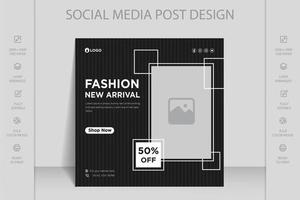 plantilla de banner web de publicación de instagram, facebook y redes sociales dinámica moderna para la venta de moda en línea vector