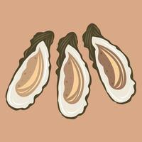 Fresh tasty oyster vector illustration for graphic design and decorative element