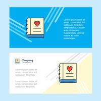 Love diary abstract corporate business banner template horizontal advertising business banner vector