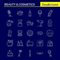 Beauty And Cosmetics Hand Drawn Icons Set For Infographics Mobile UXUI Kit And Print Design Include Beauty Cosmetic Lipstick Cosmetic Mortar Natural Vessel Flower Icon Set Vector