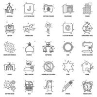 25 conjunto de iconos de línea de mezcla de concepto de negocio vector