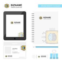 Processor Business Logo Tab App Diary PVC Employee Card and USB Brand Stationary Package Design Vector Template