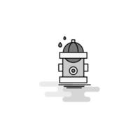 Hydrant Web Icon Flat Line Filled Gray Icon Vector