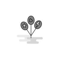 Balloons Web Icon Flat Line Filled Gray Icon Vector