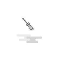 Screw driver Web Icon Flat Line Filled Gray Icon Vector