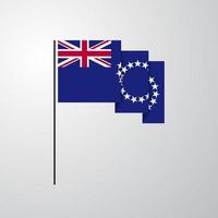 Cook Islands waving Flag creative background vector