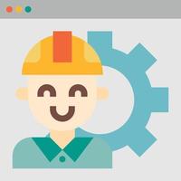 desarrollo de software de sitio web de soporte de ingeniería - icono plano vector