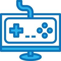 computer game online games play multimedia - blue icon vector