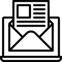 Boletín de correo electrónico en línea - icono de esquema vector