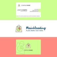 Beautiful Shopping bag Logo and business card vertical Design Vector