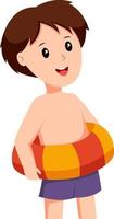 Little Boy with Swimming Float Character Design Illustration vector