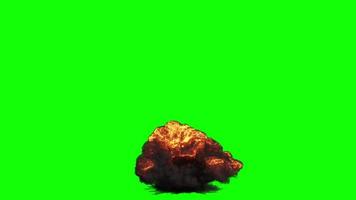 Bomb Explosion on Green Screen. Slow motion video