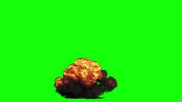 explosion d'une bombe sur écran vert. ralenti video