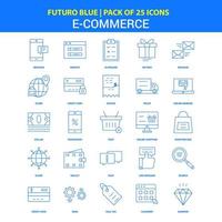 ECommerce Icons Futuro Blue 25 Icon pack vector