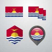 Kiribati flag design set vector