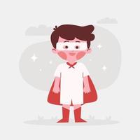 boy in superhero costumes vector