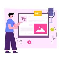 Conceptual flat design illustration of film recording vector