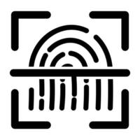 An icon design of fingerprint scanning vector