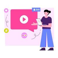 un diseño de ilustración de video chat vector