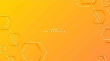 yellow abstract background with hexagon shape and thin lines vector