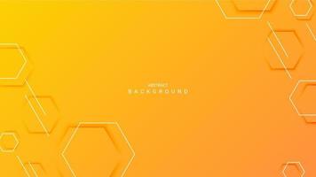 yellow abstract background with hexagon shape and thin lines vector