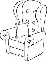 Comfortable easy chair outline illustration vector