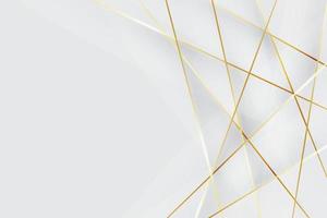 Elegant layered shape background with golden lines vector