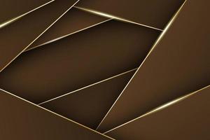 Elegant layered shape background with golden lines vector