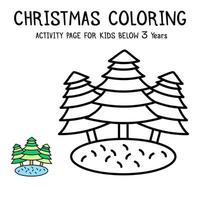 Libro de actividades navideñas para colorear para niños menores de 3 años vector