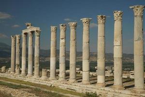 Columns in Laodicea on the Lycus Ancient City in Denizli, Turkiye photo