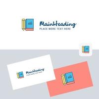 Book and pencil vector logotype with business card template Elegant corporate identity Vector