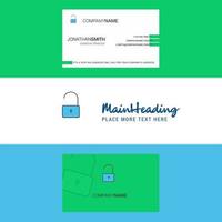 Beautiful Unlock Logo and business card vertical Design Vector