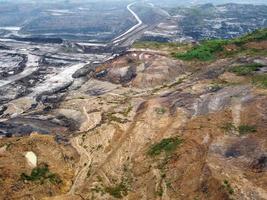 East Kutai, East Kalimantan, Indonesia, 2022 - Arial View of open pit coal mining photo